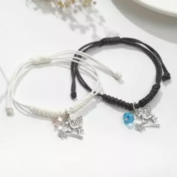 Браслеты "Неразлучники" пегасы, цвет чёрно-белый, 7см