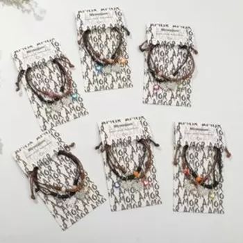 Браслеты "Неразлучники" сердца пиксельные, цветные