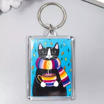 Брелок акрил "Коточай" 3,5х5 см
