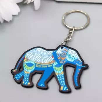 Брелок акрил "Слон с узорами" 3,5х5 см