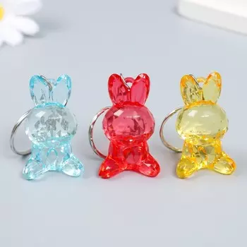 Брелок акрил "Зайка-кристалл" МИКС 4,5х2,5х2 см