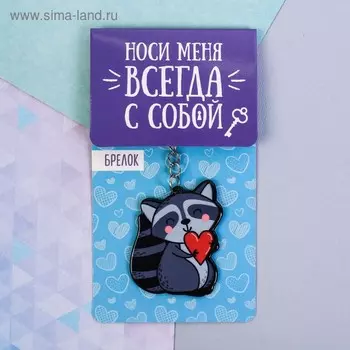 Брелок для ключей акриловый «Енот», 3.510 см