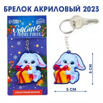 Брелок акриловый «Счастье в твоих руках», 5 х 5 см.