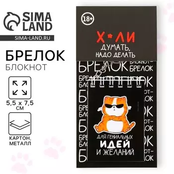 Брелок блокнот «Для гениальных идей», 5,5 х 7,5 см.