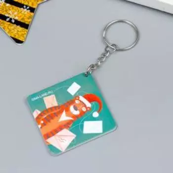Брелок дерево "Почтовый тигр" 4,5х4,5 см