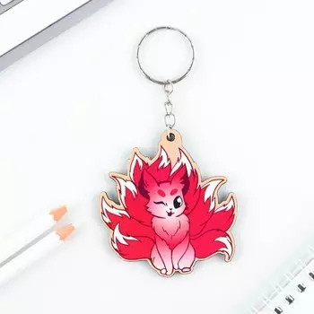 Брелок деревянный, аниме «Лисичка», 5,6 х 6 см.