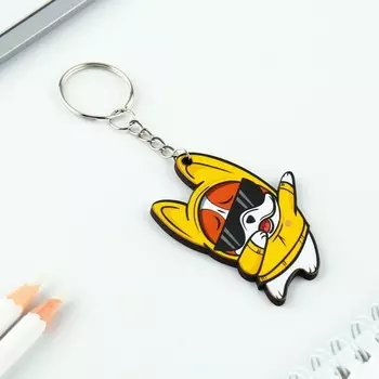 Брелок деревянный "Бульдог", 4,5 х 6 см