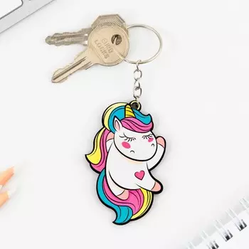 Брелок для ключей деревянный «Единорог», 5 х 6 см