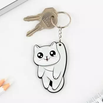 Брелок для ключей деревянный «Котик», 5 х 6 см