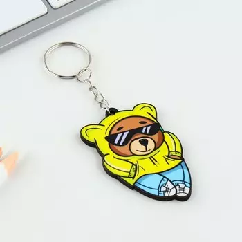 Брелок деревянный "Медведь", 3,7 х 6 см