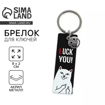 Брелок для ключей акриловый, пластина «*uck you!», 18+, 8 х 2 см