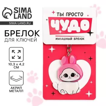 Брелок для ключей акриловый "Ты просто чудо", 10.3 х 4.2 см