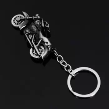 Брелок для ключей автомобиля Cartage, Байк, металл, темный хром