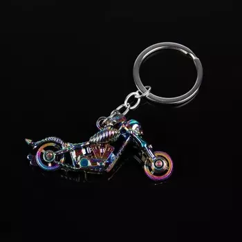 Брелок для автомобильных ключей Cartage,костяной мотоцикл, металл, перламутровый