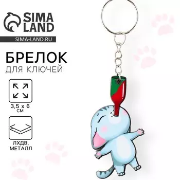 Брелок для ключей деревянный «Кот пятница», 3,5 х 6 см