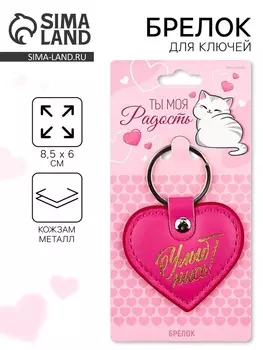 Брелок для ключей кожзам женский «Улыбнись», 6,1 х 9 см