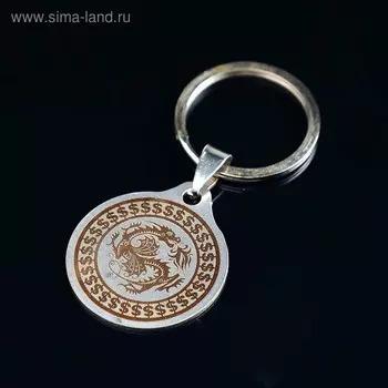 Брелок «Дракон успеха», мед. сталь