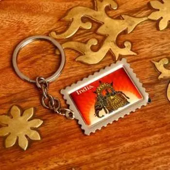 Брелок "Индия" металл 4х0,3х10 см МИКС