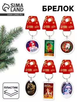 Брелок из пластика «С Новым годом», 6 шт., 54 см, МИКС