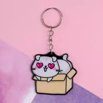 Брелок для ключей акриловый «Котик», 7 х 12,5 см