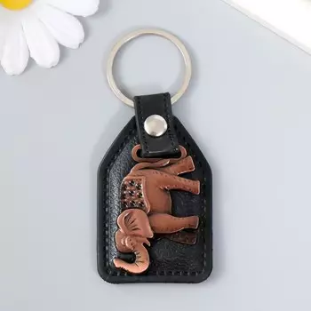 Брелок кожзам, металл "Слон" МИКС 6,8х4 см