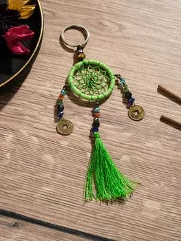 Брелок «Ловец снов», 415 см, светло-зелёный