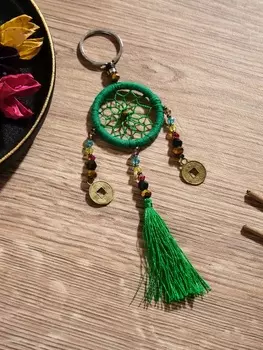 Брелок «Ловец снов», 415 см, тёмно-зелёный