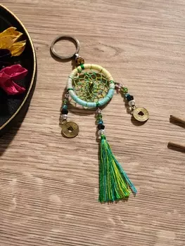 Брелок «Ловец снов», 415 см, жёлто-голубой