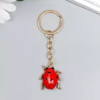 Брелок металл, эмаль "Божья коровка красная" 9,2х2,7 см