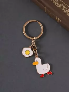 Брелок металл, эмаль "Утка и яйцо" 9 см
