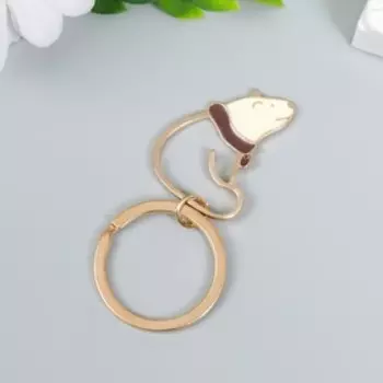 Брелок металл "Белый медведь в шарфике"