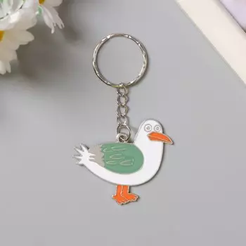 Брелок металл "Чайка белая" 4х4 см