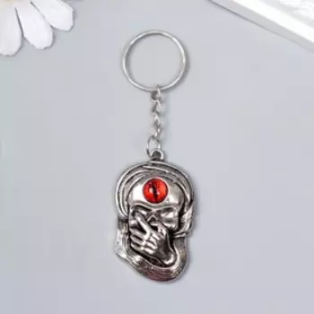 Брелок металл "Череп - молчание" серебро МИКС 4х2,5 см