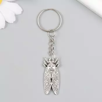 Брелок металл "Цикада" серебро 1,5х3,6 см