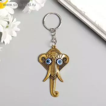 Брелок металл глазки "Голова слона" МИКС 5,5х3,7 см