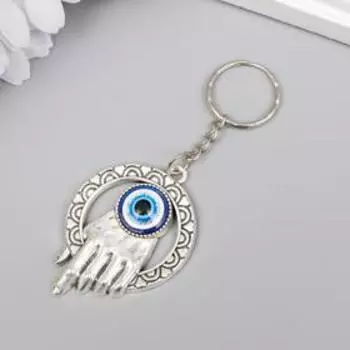 Брелок металл глазки "Ладонь в круге" 5х3,7 см