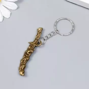 Брелок металл "Меч с драконом" бронза 6х1,5 см