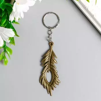 Брелок металл "Перо павлина" 6х2,7 см