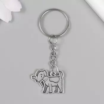 Брелок металл "Пёсик с ромашкой" 1,9х2,5 см