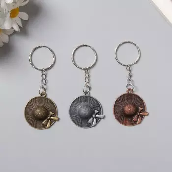 Брелок для ключей на кольце «Шляпа с бантиком», металл, 3.53.5 см, МИКС