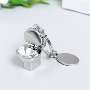 Брелок металл "Унитаз" крышка открывается 10х2х2,5 см