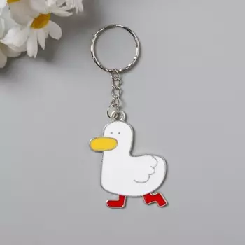 Брелок металл "Утка белая" 4,5х4 см