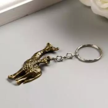 Брелок металл "Жираф" золото/серебро МИКС 5,5х2 см