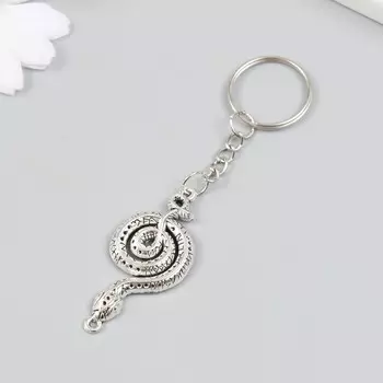 Брелок металл "Змея" серебро 2,3х5 см