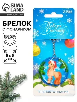 Брелок новогодний с фонариком «Поверь в мечту», 55 см