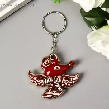 Брелок пластик под металл "Мышь-ангел" МИКС 3,5х4,2х1 см