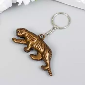 Брелок пластик под металл "Тигр" под бронзу 2х1х6,5 см