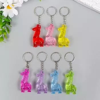 Брелок пластик прозрачный "Лама" МИКС 5х1,5х2 см