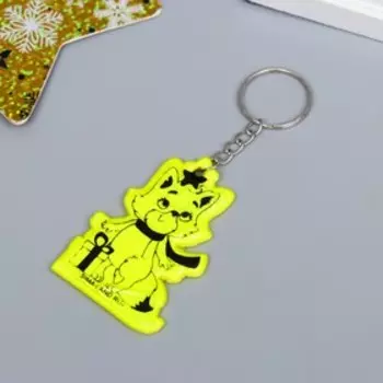 Брелок пластик светоотражающий "Лисичка с подарком" МИКС 5,6х4 см