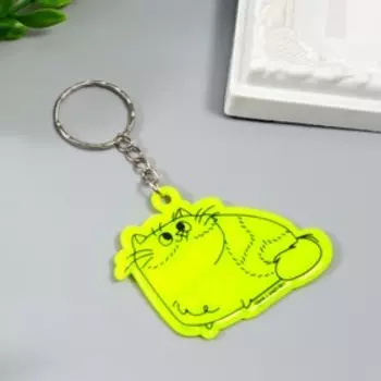 Брелок пластик светоотражающий "Толстый кот - Маркиз" 6х5 см